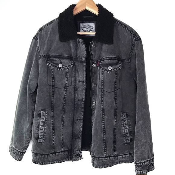Levi's Jackets & Blazers - Levi’s Trucker Washed Faux Sherpa Jean Jacket New